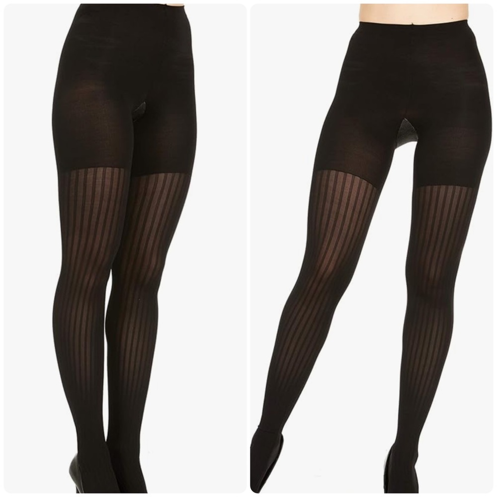 SPANX Star Power by Spanx Women's Ribbed Row Shaping Tights Black Size C New